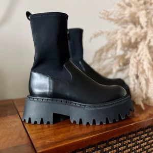 Zara Sock-Style Track Sole Ankle Boots